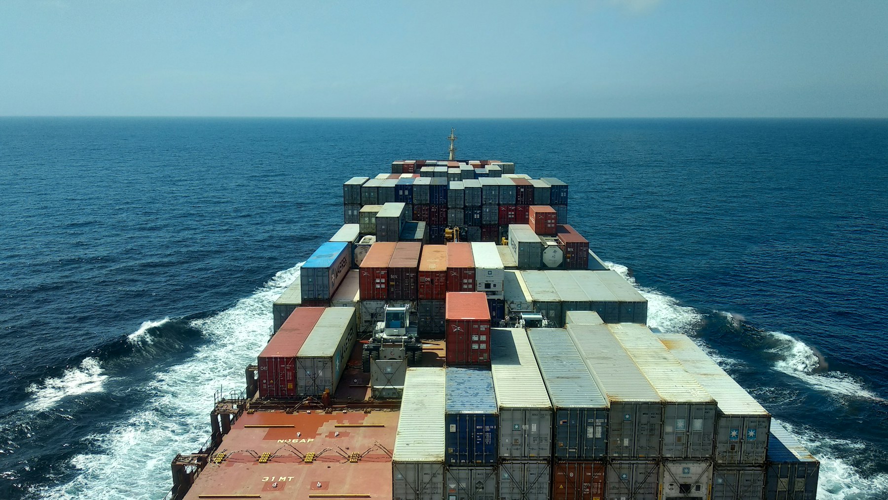 Container vessel at sea